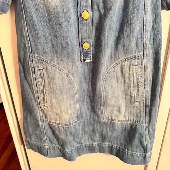 Isabel Marant Etoile Oriane Denim Mini Dress Blue Size 34 Short Sleeve Shift - Picture 7 of 9